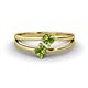 1 - Ria 0.63 ctw (4.00 mm) Round Peridot Split Shank 2 Stone Engagement Ring 