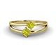 1 - Ria 0.50 ctw (4.00 mm) Round Yellow Diamond Split Shank 2 Stone Engagement Ring 