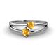 1 - Ria 0.40 ctw (4.00 mm) Round Citrine Split Shank 2 Stone Engagement Ring 