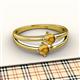 2 - Ria 0.40 ctw (4.00 mm) Round Citrine Split Shank 2 Stone Engagement Ring 
