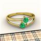 2 - Ria 0.50 ctw (4.00 mm) Round Emerald Split Shank 2 Stone Engagement Ring 