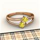 2 - Ria 0.53 ctw (4.00 mm) Round Yellow Sapphire Split Shank 2 Stone Engagement Ring 