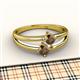2 - Ria 0.48 ctw (4.00 mm) Round Smoky Quartz Split Shank 2 Stone Engagement Ring 