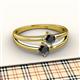 2 - Ria 0.54 ctw (4.00 mm) Round Black Diamond Split Shank 2 Stone Engagement Ring 
