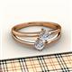 2 - Ria 0.50 ctw (4.00 mm) Round Natural Diamond Split Shank 2 Stone Engagement Ring 