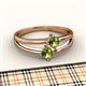 2 - Ria 0.63 ctw (4.00 mm) Round Peridot Split Shank 2 Stone Engagement Ring 