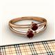 2 - Ria 0.64 ctw (4.00 mm) Round Red Garnet Split Shank 2 Stone Engagement Ring 