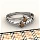 2 - Ria 0.48 ctw (4.00 mm) Round Smoky Quartz Split Shank 2 Stone Engagement Ring 