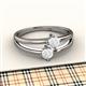 2 - Ria 0.53 ctw (4.00 mm) Round White Sapphire Split Shank 2 Stone Engagement Ring 