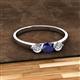 2 - Shirley 5.00 mm Round Blue Sapphire and Forever Brilliant Moissanite Three Stone Engagement Ring 