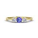 1 - Shirley 5.00 mm Round Tanzanite and Forever Brilliant Moissanite Three Stone Engagement Ring 