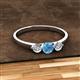 2 - Shirley 5.00 mm Round Blue Topaz and Forever Brilliant Moissanite Three Stone Engagement Ring 