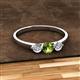 2 - Shirley 5.00 mm Round Peridot and Forever Brilliant Moissanite Three Stone Engagement Ring 