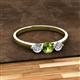 2 - Shirley 5.00 mm Round Peridot and Forever Brilliant Moissanite Three Stone Engagement Ring 