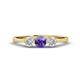 1 - Shirley 5.00 mm Round Iolite and Forever One Moissanite Three Stone Engagement Ring 