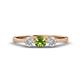 1 - Shirley 5.00 mm Round Peridot and Forever One Moissanite Three Stone Engagement Ring 