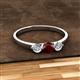 2 - Shirley 5.00 mm Round Red Garnet and Forever One Moissanite Three Stone Engagement Ring 