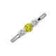 3 - Shirley 5.00 mm Round Yellow Diamond and Forever Brilliant Moissanite Three Stone Engagement Ring 