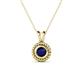 1 - Juliya 5.00 mm Round Blue Sapphire Rope Edge Bezel Set Solitaire Pendant Necklace 