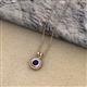 2 - Juliya 5.00 mm Round Blue Sapphire Rope Edge Bezel Set Solitaire Pendant Necklace 