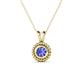 1 - Juliya 5.00 mm Round Tanzanite Rope Edge Bezel Set Solitaire Pendant Necklace 