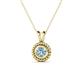 1 - Juliya 5.00 mm Round Aquamarine Rope Edge Bezel Set Solitaire Pendant Necklace 