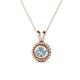 1 - Juliya 5.00 mm Round Aquamarine Rope Edge Bezel Set Solitaire Pendant Necklace 