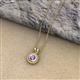2 - Juliya 5.00 mm Round Amethyst Rope Edge Bezel Set Solitaire Pendant Necklace 