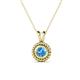 1 - Juliya 5.00 mm Round Blue Topaz Rope Edge Bezel Set Solitaire Pendant Necklace 