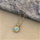 2 - Juliya 5.00 mm Round Blue Topaz Rope Edge Bezel Set Solitaire Pendant Necklace 