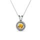 1 - Juliya 5.00 mm Round Citrine Rope Edge Bezel Set Solitaire Pendant Necklace 