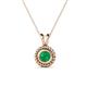 1 - Juliya 5.00 mm Round Emerald Rope Edge Bezel Set Solitaire Pendant Necklace 