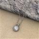 2 - Juliya 5.00 mm Round White Sapphire Rope Edge Bezel Set Solitaire Pendant Necklace 