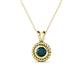 1 - Juliya 5.00 mm Round London Blue Topaz Rope Edge Bezel Set Solitaire Pendant Necklace 