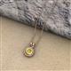 2 - Juliya 5.00 mm Round Yellow Diamond Rope Edge Bezel Set Solitaire Pendant Necklace 