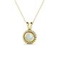 1 - Juliya 5.00 mm Round Opal Rope Edge Bezel Set Solitaire Pendant Necklace 