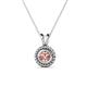 1 - Juliya 5.00 mm Round Morganite Rope Edge Bezel Set Solitaire Pendant Necklace 