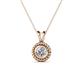 1 - Juliya 5.00 mm Round Diamond Rope Edge Bezel Set Solitaire Pendant Necklace 