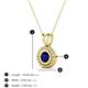 3 - Juliya 5.00 mm Round Blue Sapphire Rope Edge Bezel Set Solitaire Pendant Necklace 
