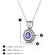 3 - Juliya 5.00 mm Round Tanzanite Rope Edge Bezel Set Solitaire Pendant Necklace 