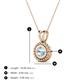 3 - Juliya 5.00 mm Round Aquamarine Rope Edge Bezel Set Solitaire Pendant Necklace 