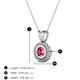 3 - Juliya 5.00 mm Round Pink Tourmaline Rope Edge Bezel Set Solitaire Pendant Necklace 