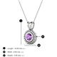 3 - Juliya 5.00 mm Round Amethyst Rope Edge Bezel Set Solitaire Pendant Necklace 