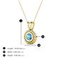 3 - Juliya 5.00 mm Round Blue Topaz Rope Edge Bezel Set Solitaire Pendant Necklace 
