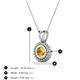 3 - Juliya 5.00 mm Round Citrine Rope Edge Bezel Set Solitaire Pendant Necklace 