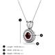 3 - Juliya 5.00 mm Round Red Garnet Rope Edge Bezel Set Solitaire Pendant Necklace 