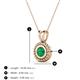 3 - Juliya 5.00 mm Round Emerald Rope Edge Bezel Set Solitaire Pendant Necklace 