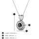 3 - Juliya 5.00 mm Round Black Diamond Rope Edge Bezel Set Solitaire Pendant Necklace 