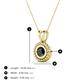 3 - Juliya 5.00 mm Round Black Diamond Rope Edge Bezel Set Solitaire Pendant Necklace 