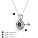 3 - Juliya 5.00 mm Round Blue Diamond Rope Edge Bezel Set Solitaire Pendant Necklace 